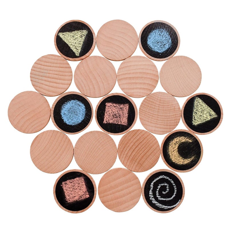 THE FRECKLED FROG Matching Pairs - Create 'N' Play - Set of 20 - Ages 2+ - Wooden Memory Game For Preschoolers & Elementary Aged Kids - Blackboard Surfaces to Draw Numbers, Shapes & Illustrations - Image 5